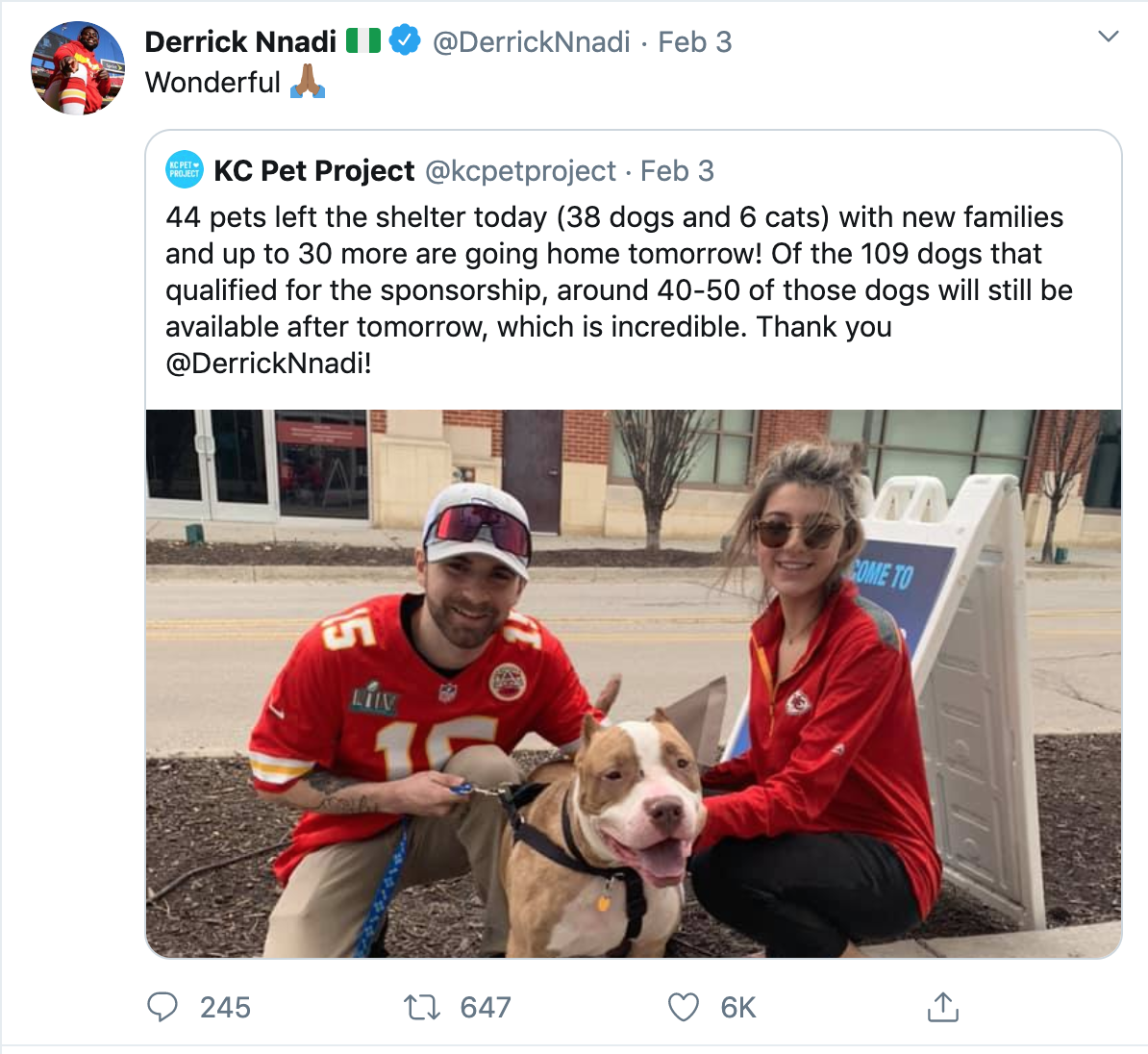 Tweet from KC Pet Project