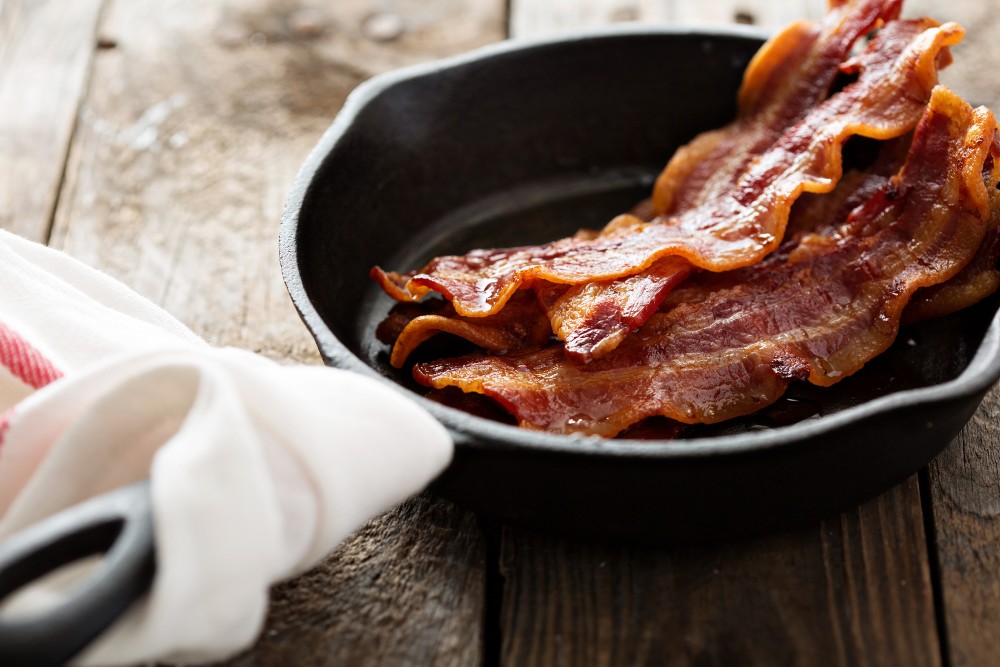 bacon in a skillet