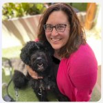 Kendra and Suki, the gluten sniffing dog.