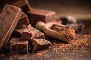 chocolate pieces on a table